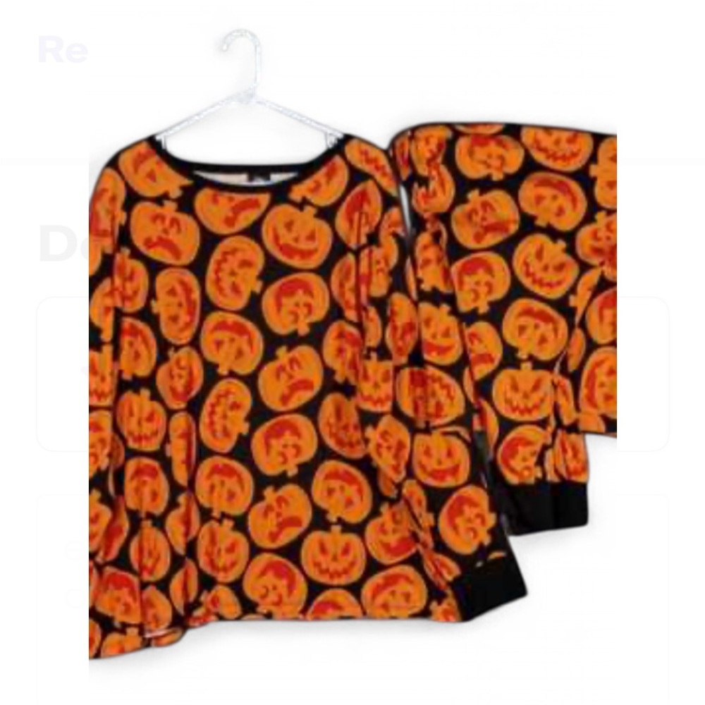 Halloween unsex 2pc lounge wear Size XL Hide and Eek - Pumpkin Print
